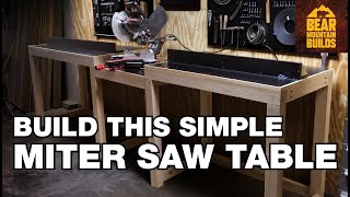 Build This Simple Miter Saw Table with TTrack  FREE PLANS [upl. by Christophe]