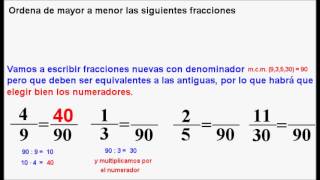 Comparar y ordenar fracciones [upl. by Yonatan]