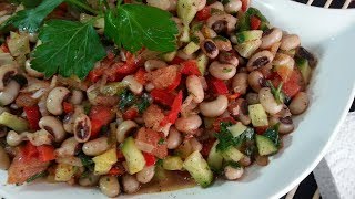 سلطة اللوبيا بالخضراوات  Salad cowpea with vegetables [upl. by Mohn]