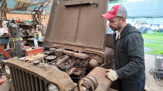 Первый запуск после оживления JEEP Willys 1942 года Поедет [upl. by Montagu573]