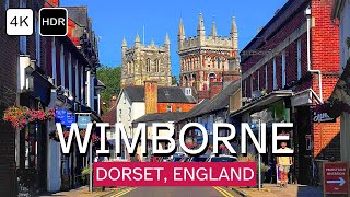 Wimborne Minster Walk English Countryside 4K HDR Walking Tour with Captions [upl. by Eiramait]