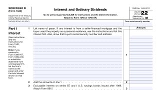 IRS Schedule B Walkthrough Interest and Ordinary Dividends [upl. by Melodie85]