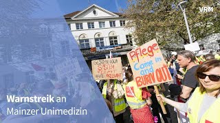 Warnstreik an Unimedizin Beschäftigte ziehen durch Mainz [upl. by Kettie]