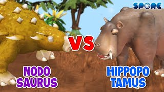 Nodosaurus vs Hippopotamus  Dino vs Animal S4E7  SPORE [upl. by Ayotna319]