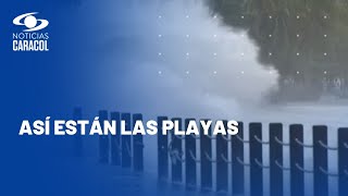 Mar de leva genera estragos en la región Caribe playas cerradas daños e inundaciones [upl. by Rephotsirhc96]