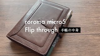 【手帳の中身】ロロマクラシックの持ち歩きM5の中身紹介  roroma micro5 flip through  EDC【システム手帳】 [upl. by Zwart]