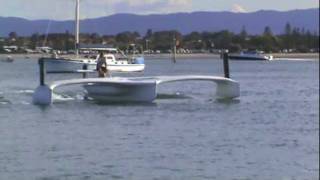 Hydrofoil Trimaran Sailboat one of a kind HD 2012 [upl. by Roselia]