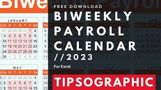 FREE Biweekly Payroll Calendar Excel  2023 [upl. by Elinnet]