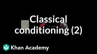 Classical conditioning Neutral conditioned and unconditioned stimuli and responses  Khan Academy [upl. by Cathryn]