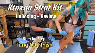 Ktaxon Strat Guitar Kit with Tung oil finish [upl. by Ecniv588]