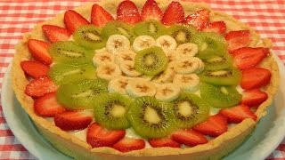 Tarta de frutas frescas con masa casera receta fácil [upl. by Goda]