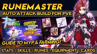 RUNEMASTER AUTO ATK BUILD FOR PVE  Stats Skills Runes Equipment Cards and Tips [upl. by Lanae]