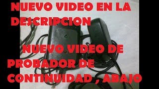 Continuidad PROBADOR DE CONTINUIDAD CASERO 2016 CON CARGADOR DE TELEFONO 6V IDEAS 2016 [upl. by Lebna645]