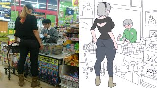 tall lady shopping but its animated [upl. by Gairc]