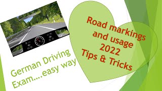 Road system Markings  Usage  How to get Driving License in Germany  German Driving Exam Tips [upl. by Hannie]