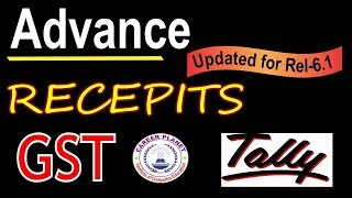 GST on Advance Receipt Entries in Tally ERP 9 Part44Advance Received from Customer Tally GST [upl. by Grata570]