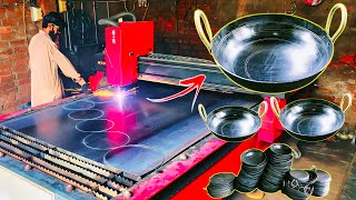 Iron Cookware Making Process  Iron Cookware Manufacturing  CNC Laser Iron Sheet Cutting Machine [upl. by Grissel]