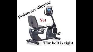 Pedal Slips On Recumbent Bike Yet The Drive Belt Is Tight No Unnecessary Dialogue [upl. by Wylie]