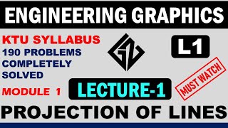 Lecture1  L1Engineering Graphics EST110  KTU Syllabus  Projection of lines  Graphicszone [upl. by Eimmat627]