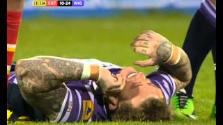 Josh Charnley  disgusting strangle hold by Vincent Duport  Wigan v Catalans 2014 [upl. by Onairpic845]