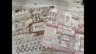 WHATS NEW STAMPERIA COFFEE CHOCOLATE ROSELAND AND LACE SHELLIE GEIGLE JS HOBBIES AND CRAFTS [upl. by Aramal252]