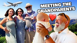 NEWBORN BABY MEETS GRANDPARENTS FOR THE FIRST TIME EMOTIONAL [upl. by Elorac]