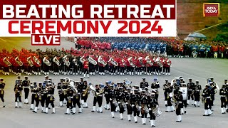 Beating Retreat Ceremony LIVE Beating The Retreat Ceremony At Kartavya Path  Vijay Chowk  LIVE [upl. by Pizor]