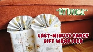 DIY Tutorial LastMinute Fancy Gift Wrap Idea [upl. by Tarryn]