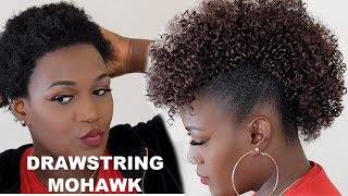 999 ONLY DRAWSTRING PONYTAIL MOHAWK ON SHORT NATURAL HAIR [upl. by Vaenfila]