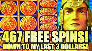 ★467 FREE SPINS MASSIVE BONUS TRIGGER 😍★ MAYAN CHIEF Slot Machine Bonus KONAMI [upl. by Eimia127]