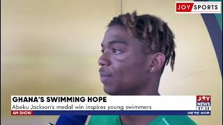 Ghanas Swimming Hope Abeiku Jackson medal win inspires young swimmers Am Sports [upl. by Adnerb718]