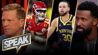 Is Steph Curry or Patrick Mahomes more influential to their sport  SPEAK [upl. by Kurland617]