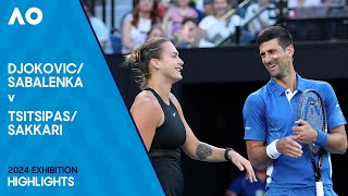 DjokovicSabalenka v TsitsipasSakkari Full Match  Australian Open 2024 Exhibition [upl. by Brigit]