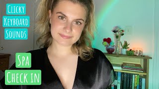 ASMR  Spa Check In Roleplay🥰 clicky keyboard typing soft spoken [upl. by Benedikta]