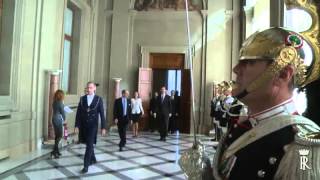 Incontro del Presidente Giorgio Napolitano con il Re Felipe VI e la Regina Letizia di Spagna [upl. by Erinna]