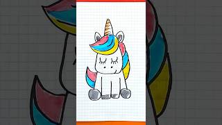 We are going to draw a floppy unicorn dancing on rainbow in my coffee art shorts [upl. by Hayyim]