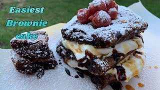 Easiest Brownie cake Nutella fudgy Brownie [upl. by Kataway]