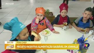 Iniciativa em Joinville ensina crianças a preparar alimentos saudáveis [upl. by Radman]