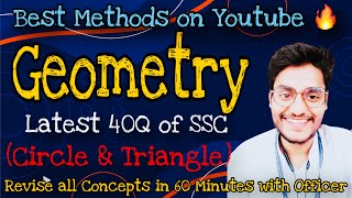 Geometry 40 Questions for SSC CGL CHSL 2024 by Rohit Tripathi [upl. by Ecylahs]