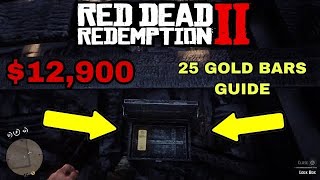 Red Dead Redemption 2  All 25 Gold Bars amp 1 ingot 12900 2022 [upl. by Nemajneb272]