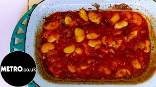 How to make Greekstyle baked beans  Metrocouk [upl. by Nylarej]