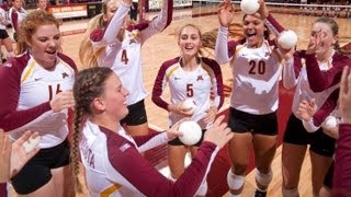 Highlights Gopher Volleyball Defeats Ball State [upl. by Aihsyt887]