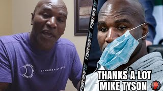 EVANDER HOLYFIELD REACTS TO MIKE TYSON EAR MEME LOL GIVES HILARIOUS RESPONSE [upl. by Adnylem]