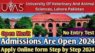 UVAS Admission 2024 Online Application Process Online application processhow to apply online UVAS [upl. by Bael]