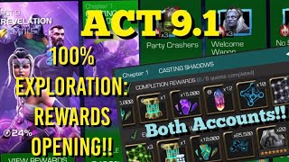 MCOC  ACT 91  100 Exploration Rewards Opening  Both Accounts  12x 7 Star Crystals [upl. by Ettenauq]