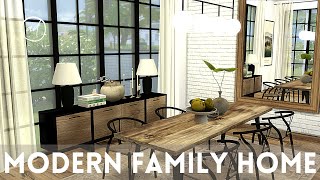 MODERN FAMILY HOME with Red Playroom  Sims 4  CC SPEED BUILD [upl. by Drofnas]