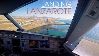 CockpitSeries Airbus A319 Landing in Lanzarote Airport [upl. by Ebag556]