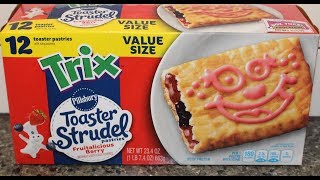 Pillsbury Toaster Strudel Pastries Trix Fruitalicious Berry Review [upl. by Boggs]