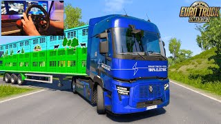 Renault E Tech 100 Electrique sur Euro Truck Simualtor 2 Logitech G29 Gameplay [upl. by Onairelav764]