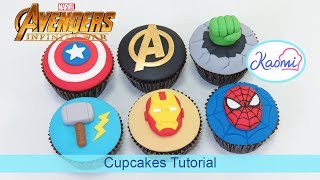 Cómo decorar cupcakes de AVENGERS  Kaomi Tutoriales [upl. by Fiona]